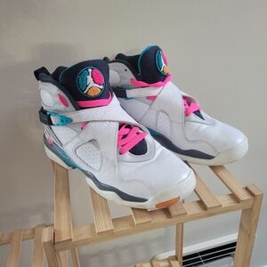 Nike Air Jordan Retro 8 South Beach Sneaker High Top Sneakers Size 7Y Youth